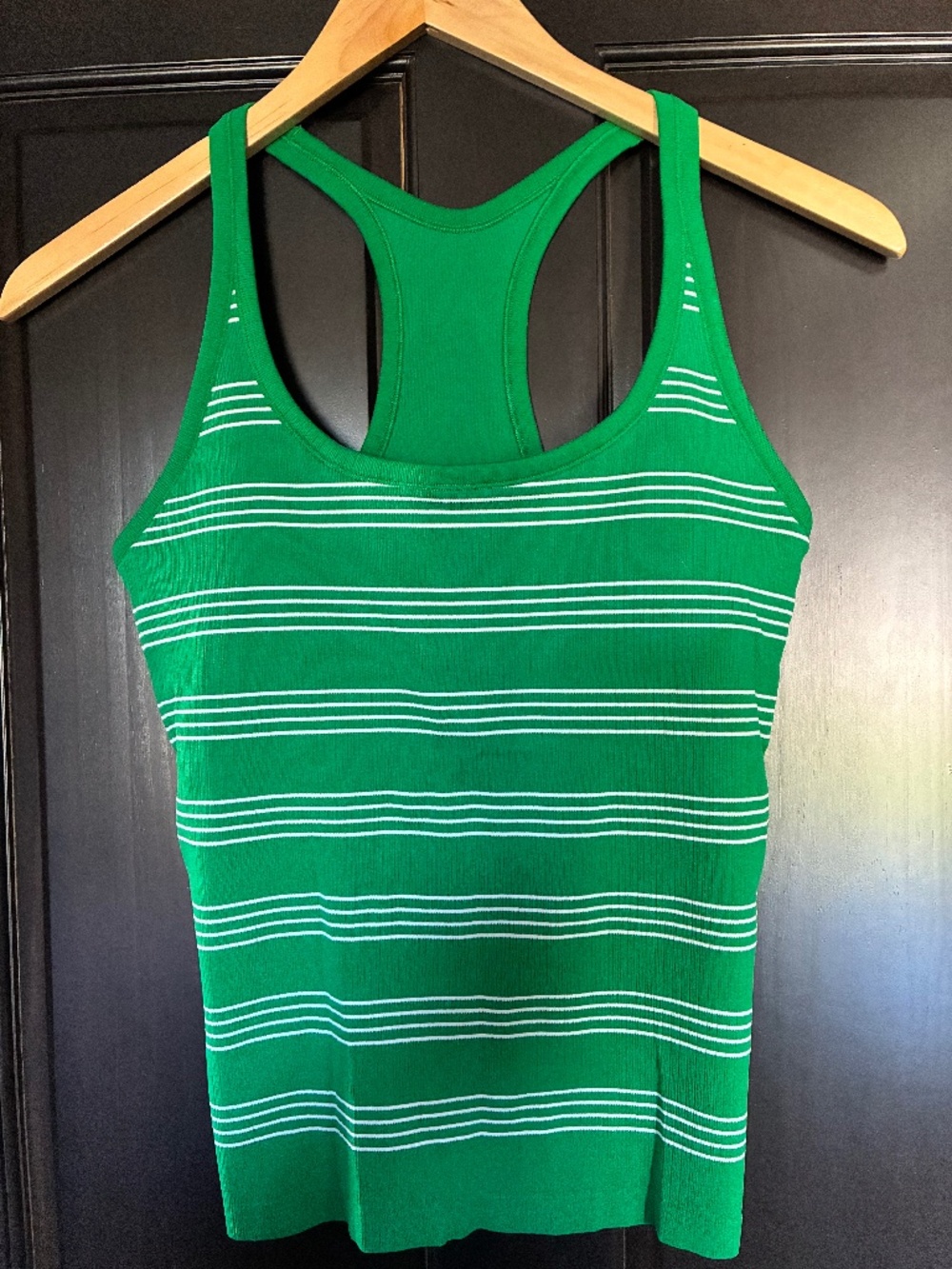 DSG Green Striped Racerback Tank Size Large